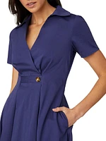 Ashland Cotton Surplice Midi-Dress