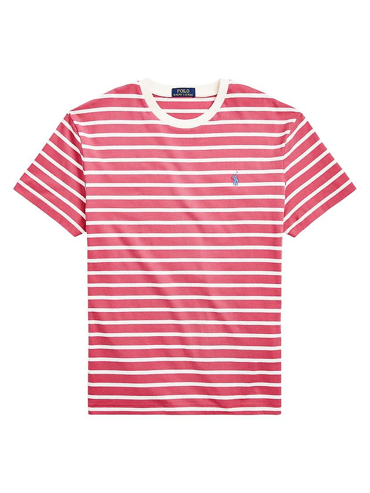 Striped Jersey Crewneck T-Shirt