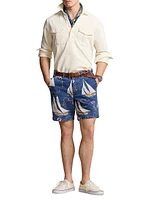 Printed Rustic Twill Shorts