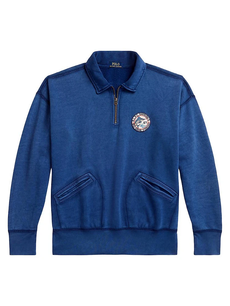 Cotton-Blend Quarter-Zip Sweatshirt