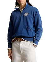 Cotton-Blend Quarter-Zip Sweatshirt