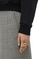 Two-Tone Chain Link Two-Finger Ring