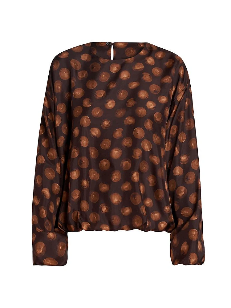 Capo Contrast Dot Silk Bubble Pullover