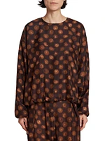 Capo Contrast Dot Silk Bubble Pullover