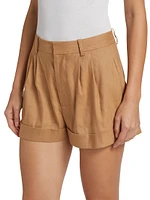 Conry Pleated Linen-Blend Shorts