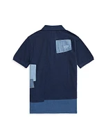 Little Boy's & Patchwork Mesh Polo Shirt