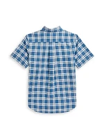 Little Boy's & Plaid Short-Sleeve Shirt