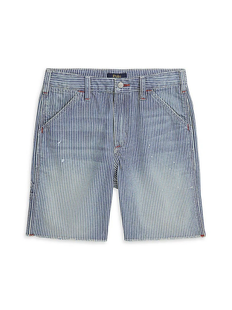 Little Boy's & Striped Denim Shorts