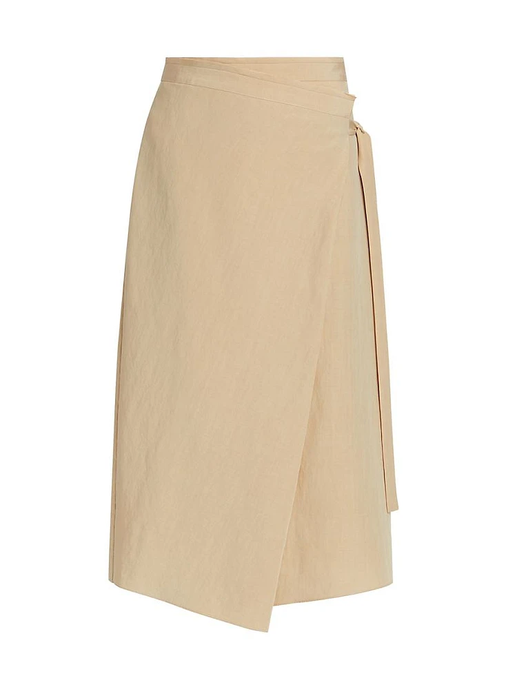 Asymmetric Wrap Midi-Skirt