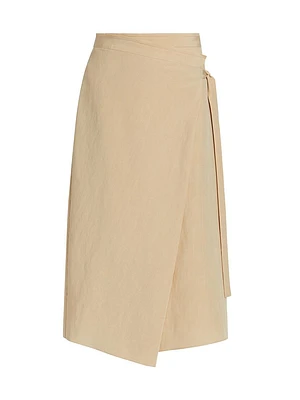 Asymmetric Wrap Midi-Skirt