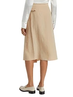 Asymmetric Wrap Midi-Skirt