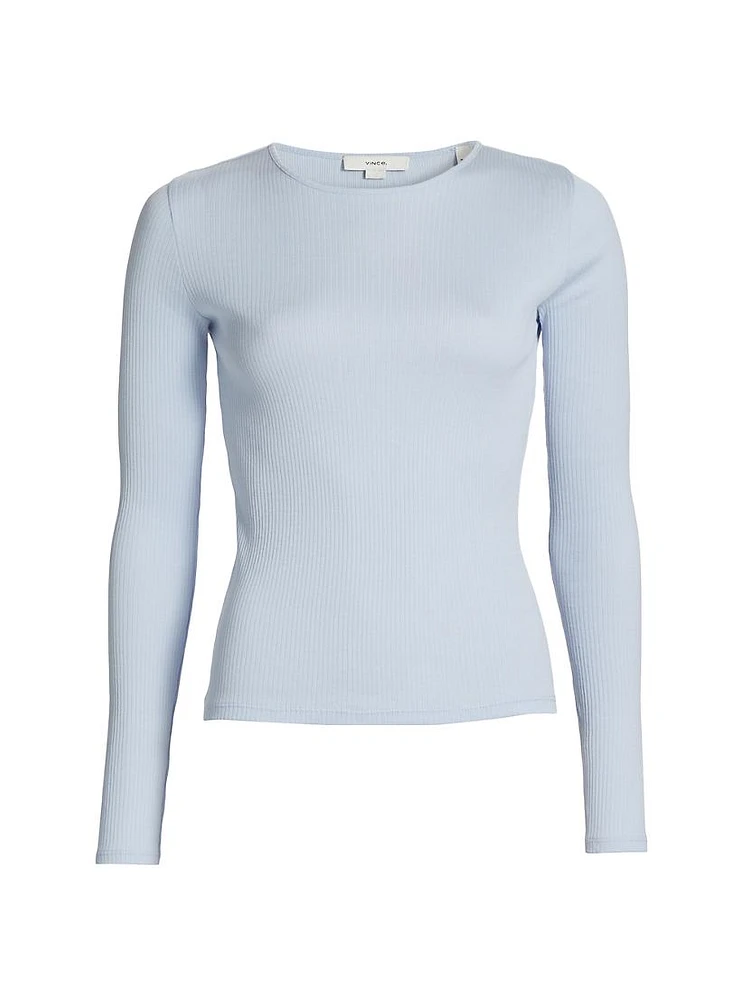 Rib-Knit Cotton Tee