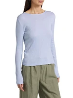 Rib-Knit Cotton Tee