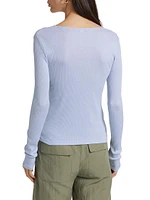 Rib-Knit Cotton Tee
