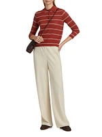 Striped Pique Cotton Polo Tee