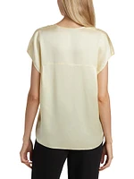 Silk Cap-Sleeve Blouse