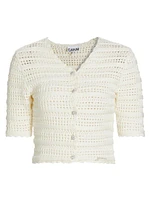 Pointelle Knit Cardigan