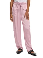 Washed Satin Paperbag Cargo Pants