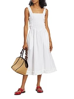Cotton Poplin Smock Midi-Dress