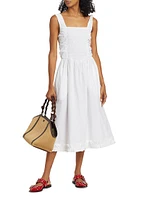 Cotton Poplin Smock Midi-Dress