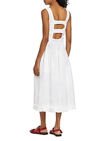 Cotton Poplin Smock Midi-Dress