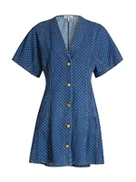 Polka Dot Denim Minidress