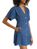 Polka Dot Denim Minidress