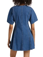 Polka Dot Denim Minidress