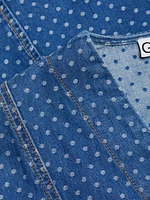 Polka Dot Denim Minidress