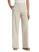 Linen-Blend Wide-Leg Trousers