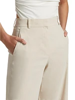 Linen-Blend Wide-Leg Trousers