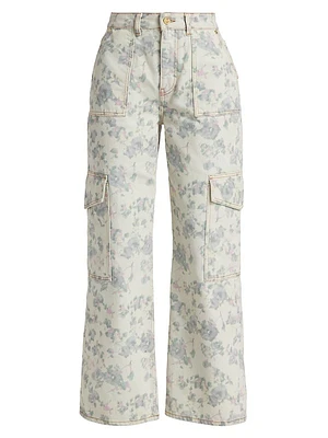 Angi Floral Straight Cargo Jeans