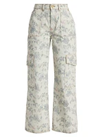 Angi Floral Straight Cargo Jeans