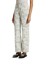 Angi Floral Straight Cargo Jeans