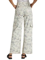 Angi Floral Straight Cargo Jeans