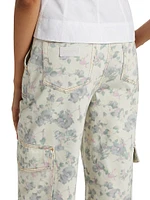 Angi Floral Straight Cargo Jeans