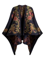 Jacquard Floral-Embroidered Cape