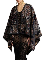 Jacquard Reversible Cotton-Blend Cape