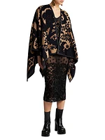 Jacquard Reversible Cotton-Blend Cape