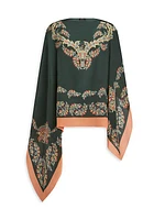 Floral Silk Poncho