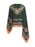 Floral Silk Poncho