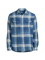 Plaid Cotton Button-Front Shirt