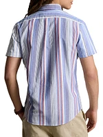 Colorblocked Stripe Oxford Short-Sleeve Sport Shirt