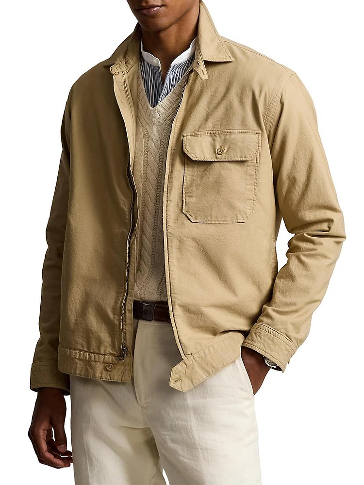 Cotton Zip-Front Overshirt