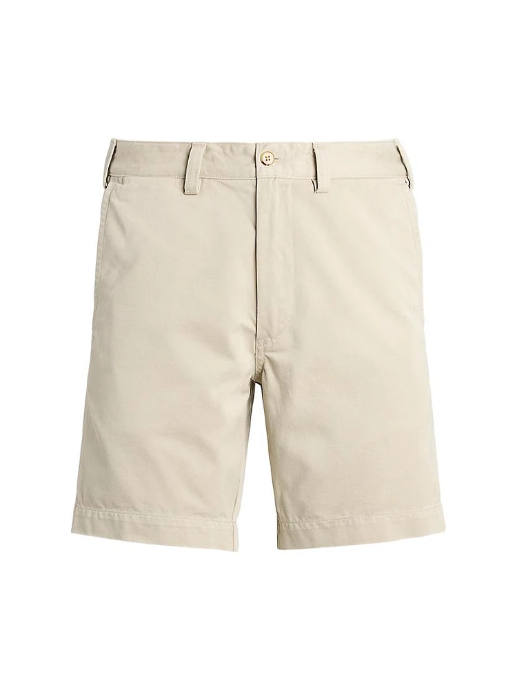 Twill Flat-Front Chino Shorts