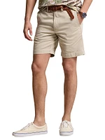 Twill Flat-Front Chino Shorts