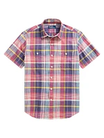 Madras Plaid Short-Sleeve Sport Shirt