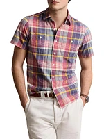 Madras Plaid Short-Sleeve Sport Shirt