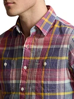 Madras Plaid Short-Sleeve Sport Shirt