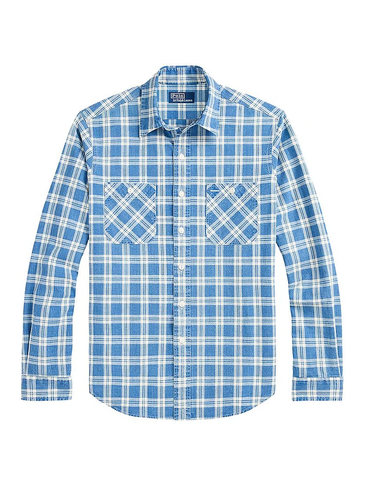 Plaid Two-Pocket Sport Shirt